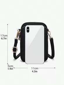 1 Túi đeo chéo mini thời trang thường ngày có túi vải đựng điện thoại, ví đựng tiền xu theo chiều dọc, ví thể thao có giắc cắm tai nghe, dây đeo vai có thể điều chỉnh cho thanh thiếu niên, du lịch, trở lại trường, quà tặng - A - Xem 9