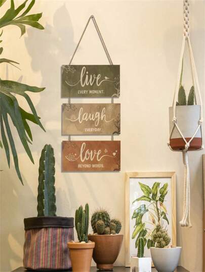 北欧风格 Ins 木制波西米亚风办公室墙面装饰，带有引言和木质壁挂能力符号的励志乡村墙牌，浴室装饰，家庭或办公室墙壁艺术，家居装饰，房间装饰，墙壁装饰