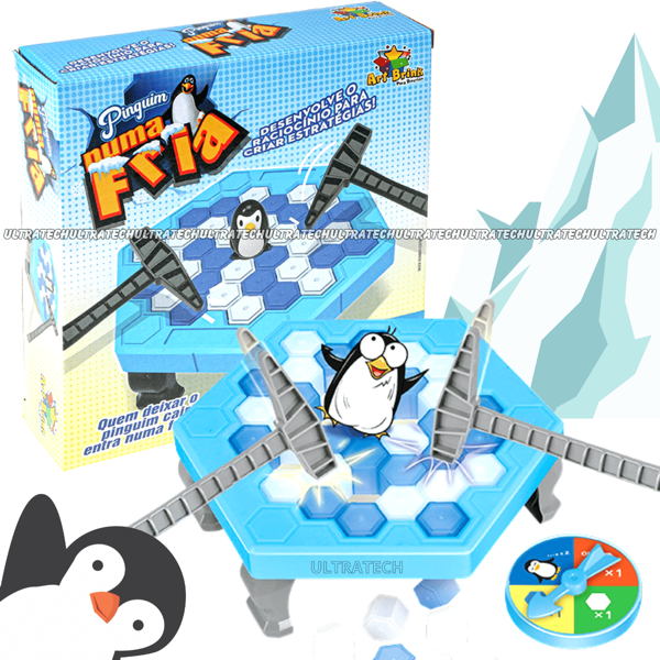 Jogo de mesa Quebra Gelo do Pinguim Grande Numa Fria Diversão em Familia