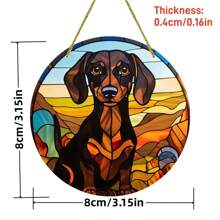 1pc, Cute And Colorful Dog Stained Window Hanging, Loyal Companion, Dog Lover Sign Gift For Mom, Family, Lover, Friends, Funny Acrylic Round Wreath Sign For Garden, Yard, Home, Door Welcome, Outdoor General Color Decorative Art, Sun Catcher, Window Decor For Dog Lovers, Car Interior Decoration, Car Rearview Mirror Hanging Decoration, Multiple Dogs Decorations To Choose From,Home Decor ,Room Decor,Wall Decor Gifts Birthday Graduation