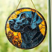 1pc, Cute And Colorful Dog Stained Window Hanging, Loyal Companion, Dog Lover Sign Gift For Mom, Family, Lover, Friends, Funny Acrylic Round Wreath Sign For Garden, Yard, Home, Door Welcome, Outdoor General Color Decorative Art, Sun Catcher, Window Decor For Dog Lovers, Car Interior Decoration, Car Rearview Mirror Hanging Decoration, Multiple Dogs Decorations To Choose From,Home Decor ,Room Decor,Wall Decor Gifts Birthday Graduation