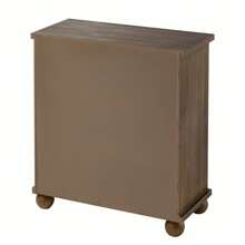 COZAYH鄉村風格3抽屜櫥櫃，帶有雕花葉紋，復古法式鄉村床頭櫃，適用於臥室、客廳，全套安裝，白色和棕色磨砂處理 - 白色和棕色 - 查看 10