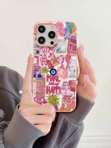 1pc Glossy Jelly Phone Case With Alphabet, Coconut Tree, Cake, Lamp Print, Compatible With IPhone Apple 16 Pro Max, 16E, 14/13, 12, 11 Pro Max, XS Max, X, XR, 8, 7, 6S, Plus, Mini And Galaxy A13 5G, S21 FE 5G, A15, A21S, A34, A12, S21, S25, Durable Anti-Drop Phone Cover, Can Be Used As Birthday, Girlfriend, Boyfriend Gift Or For Yourself Waterproof Shockproof Scratch Resistant