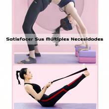 2 Piezas Bloque de Yoga de EVA, Bloques para Pilates con Correa de Estiramiento, Bloques de Ayuda Para Yoga de Alta Densidad/Ligereza, Modificar Postura, Resistir a la Presión - Negro - Ver 6