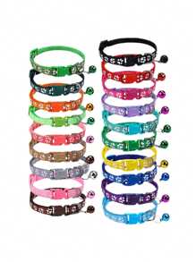 Collares reflejantes para mascotas (gatos y perros) con lazo ajustable en forma de campana, correa universal