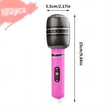 10pcs Colorful Inflatable Microphone -Dynamic Party Gift & Rockstar Themed Event Decoration -Random Colors,Christmas
