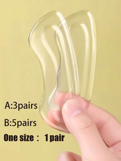1/3/5 Pairs Comfort Soft Silicone Heel Grips, Anti-Friction Anti-Pain, Breathable (Small Asymmetric Bubbles May Occur During Production But Will Not Affect The Use Of The Product)