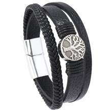 1pc Simple Punk Rock Style Tree Of Life Leather Bracelet For Men - Bracelet - View 12