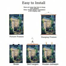 1 pièce Affiche sur canevas d'art moderne avec scène d'anime, peinture murale sur canevas d'architecture vintage d'épicerie avec beaucoup de plantes vertes, convient pour la décoration murale du salon, de la chambre, du dortoir, sans cadre