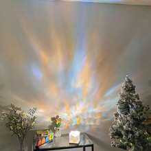 1PC "Ambient" Ocean Wave Rgb Aurora Lamp Cube With Remote Control - 16 Color Changing Water Light Projector For Bedroom, Living Room Wall Decor, Perfect For Dinner Parties, Bars & Game Rooms - Clear - View 4