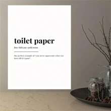 1 Stück Leinwand Poster, Toilettenpapier Definition Beschreibende Wandtafel, Landhaus Wandkunst Dekoration für Wohnzimmer, Schlafzimmer, Wohnkultur und Raumdekor, ungerahmt