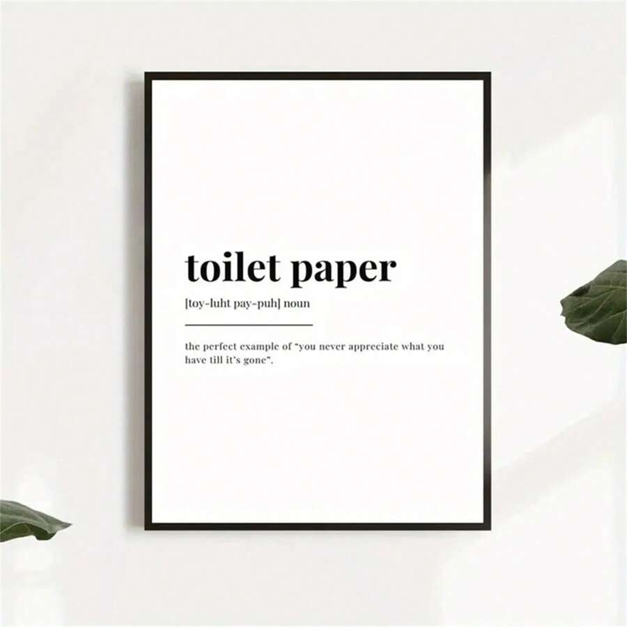 1pc Canvas Poster, Toilet Paper Definition Descriptive Wall Plaque