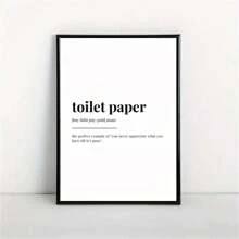 1 Stück Leinwand Poster, Toilettenpapier Definition Beschreibende Wandtafel, Landhaus Wandkunst Dekoration für Wohnzimmer, Schlafzimmer, Wohnkultur und Raumdekor, ungerahmt