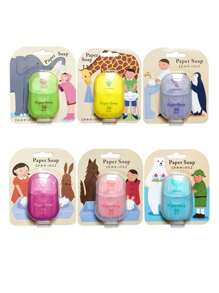 迷你旅行單用肥皂片，便攜式戶外旅行洗手肥皂片，便攜式洗手片，肥皂紙，學生，旅行必備迷你熊肥皂片一次性隨身攜帶盒裝，旅行免洗潔膚肥皂紙，學生，旅行便捷一次性肥皂片，多功能清潔洗手肥皂紙，肥皂片