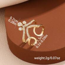 1pc Minimalist Elegant Cubic Zirconia Crown & Water Drop Fashion Nail Ring For Women, Suitable For Daily Wear And Gift