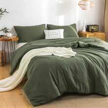 Super Soft Lightweight Comforter Bedding Sets ( 1 Comforter & 2 Pillowshams ) , Quilt Bed Blanket Boho Style Gifts, Luxury Fluffy Comfy Cozy Washed PolyCotton Skin-Friendly Bedding Conforter Set For All Season Use,Twin / TWIN XL FULL QUEEN KING CAL KING Size - Olive Green - View 6