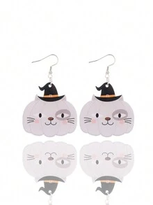 1 cặp Bông tai dangle in hình đầu lâu theo phong cách tiệc tùng vui nhộn Chất liệu acrylic hình bí ngô và đầu lâu dễ thương dành cho phụ nữ, hoàn hảo cho trang sức thu thập Halloween - Nhiều màu - Xem 5