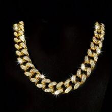 1入組男士誇張厚款嘻哈鍊，鑲嵌鋯石 - 項鍊 - 查看 2