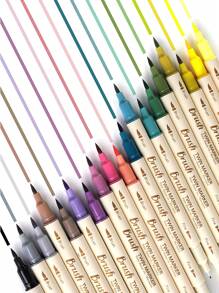 3 Stücke Dual-Seitige Retro Farbmarker Set, fette Bürste & feiner Liner, wasserlösliche Mischfarben Kunst Marker für Schriftzug, Zeichnen, Malen