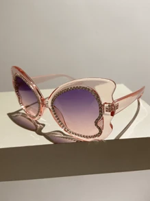 新款复古不对称猫眼时尚眼镜，男女皆宜的沙滩派对户外街头风太阳镜，渐变色眼镜，适合日常佩戴，沙滩配饰，女士眼镜，基础款太阳镜，秋冬女装，商务休闲服饰，礼品 - 彩色 - 查看 4