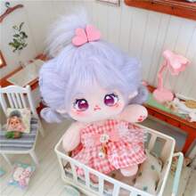 20cm Soft Doll Purple Hair, Skeleton Optional, Different Clothes, - Perfect Activity & Birthday Gift! You Need Make Up The Doll's Face,And The Long Hair Styles Need To Be Groomed By Yourself