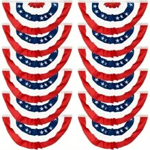 5 Stücke USA patriotische Faltfahne - 3 x 1,5 Ft amerikanische US-Flagge Wimpelgirlande, Dekoration zum Gedenktag, Unabhängigkeitstag und Tag der Arbeit