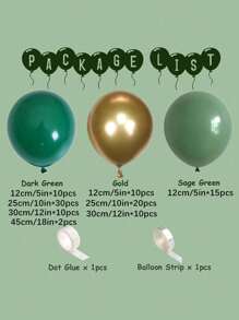 Kit de guirnalda de arco de globos verdes oscuros y dorados de 109 piezas, globo metálico de color verde esmeralda oscuro cazador forestal salvia verde y oro para decoraciones de fiestas de cumpleaños, bodas y safari en la selva - Multicolor - Ver 2