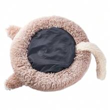 Living And Home Round Plush Pet Dog Cat Calming Bed With Cute Ears - Brown - View 8