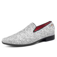 UUBARIS Mens Loafers Dress Shoes Slip On Driving Shoes Tuxedo Suit Shoes - Bạc - Xem 1