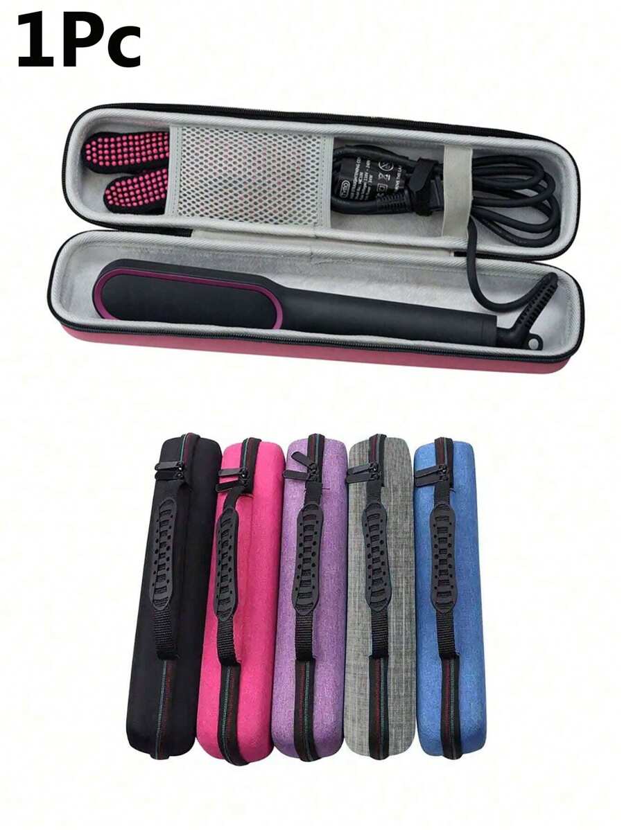 1pc Portable EVA Hair Straightener Case Curling Iron Carrying Containe