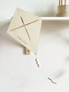 1pc Nordic Style Hot-Selling Wooden Kite Wall Sticker Decoration For Children Room Creative Home Decor - Khaki - View 6