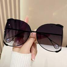 1 pieza Gafas de moda de estilo europeo y americano oversize, gafas de moda personalizadas con adornos de perlas falsas en las patillas, accesorios de playa para mujer, básicas para outfits de mujer de negocios casuales, regalos para vacaciones de verano, playa, exterior, viaje - Multicolor - Ver 13