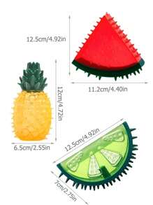 1 pieza/2 piezas/3 piezas Juguete para mascota con sonido, lindo juguete para masticar con forma de fruta para refrescarse en el verano