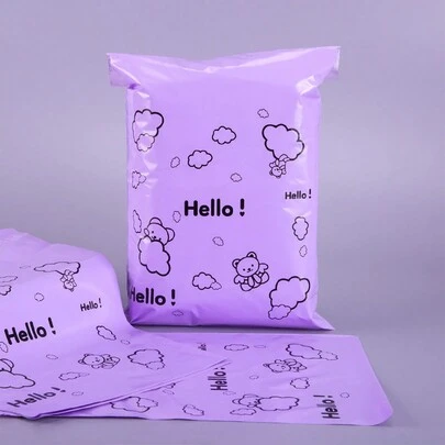 50 piezas Bolsas de Envío Impermeables con Sello Autoadhesivo y estampado de osos caricatura, adecuadas para empacar y enviar artículos pequeños