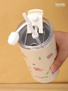 1个，500ml Ins 316不锈钢吸管杯，高颜值，真空双杯，保温保冷咖啡杯，便携车载杯，返校 - 500ML - 查看 5