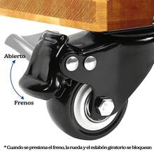 4 Piezas Rueda Giratoria, Ruedas Giratorias, Ruedas para Muebles,Ruedas Resistentes de 2 Pulgadas Ruedas de Rodamiento con Cerradura, para Muebles de y Oficina, Transporte de Carretillas - Negro - Ver 3