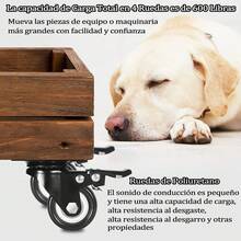 4 Piezas Rueda Giratoria, Ruedas Giratorias, Ruedas para Muebles,Ruedas Resistentes de 2 Pulgadas Ruedas de Rodamiento con Cerradura, para Muebles de y Oficina, Transporte de Carretillas - Negro - Ver 5