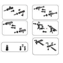 41 piezas Accesorio de bloques de construcción de estilo MOC - Partes de juguete de combinación de armas que se pueden lanzar, ideal para regalos festivos, decoración de habitaciones - Combinación de ametralladora pesada de 41 piezas (se puede disparar) - Ver 3