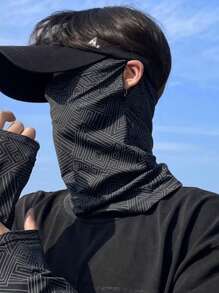 頭戴式頭巾、面罩和臂套，運動頭巾頭包臉巾口罩頸部保暖面罩護眼罩 - 面罩+臂袖 - 查看 9