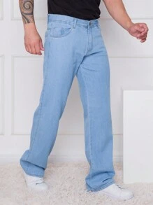 calca jeans masculino - Lavagem clara - Visão 3
