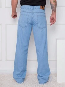 calca jeans masculino - Lavagem clara - Visão 4
