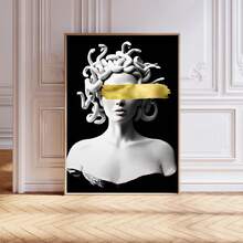 HALFLEMART 1pc Abstract Canvas Paintings, Greek Mythology Medusa Sculpture Painting On Canvas Wall Art, Artwork Wall Painting For Bathroom Bedroom Office Living Room Home Wall Decor, No Frame - Multicolor - View 22