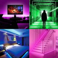 Tira de luz LED de neón flexible para hogar y exterior, 5 metros, cortable, sin fuente de alimentación, ambiente festivo, adecuada para fiestas de cumpleaños, reuniones navideñas, fiestas. - Rosa - Ver 5