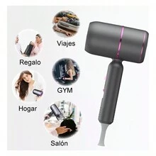Secador de pelo iónico, secador de pelo profesional de 1800 vatios, tecnología de iones negativos, 3 ajustes de calor/2 velocidades/enfriamiento, incluye 1 difusor de viento pegajoso, adecuado para salones de belleza en casa, viajes, señoras y niños. - Tipo de Enchufe A USA (110-127V) - Ver 9