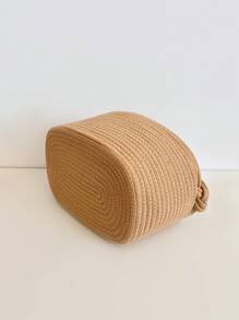 1 giỏ đựng đồ đan bằng dây thừng để đựng đồ chơi trẻ em và các vật dụng khác nhau cho ngày lễ tình nhân - Màu Khaki - Xem 5