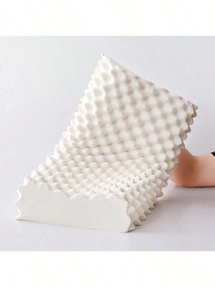 Almohada Latex Pillow White Memory Foam Bedding Orthopedic For Neck Sleeping Pillow For Sleep Pillow  Almohadas alternativas de plumón de látex 100% Natural y Ajustable, Lujosa Funda de Fibra, la Mejor Almohada para Dormir para apoyar la Cabeza y el Cuello,  Almohada de Masaje de Algodón Antibacteriano Moderna para Soporte de Cuello - Almohada Cervical Ortopédica con Alta Elasticidad, Contorno Ajustable, Cierre de Cremallera y Núcleo de Almohada Lavable - Suave, Reversible y Multiusos para Comodidad en Todas las Estaciones - Blanco - Ver 1