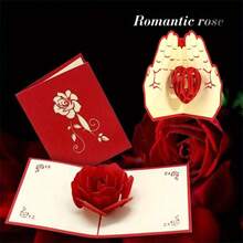 Thiệp chúc mừng bật lên 3D, Ngày lễ tình nhân sáng tạo, Đám cưới, Tiệc tự làm, Thư tình khắc giấy, Kỷ niệm, Thiệp cửa hàng hoa kèm phong bì, Lời chúc mừng sinh nhật & lễ kỷ niệm đa năng - Nhiều màu - Xem 2