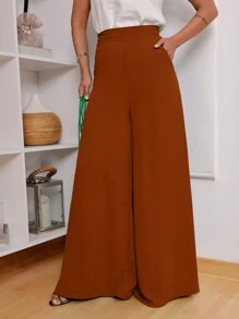 Women Pants - 鏽棕色 - 查看 1