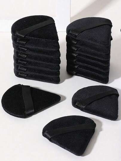 10pcs Triangle Velvet Powder Puff & Mini Pizza Puff For Applying Makeup, Ideal For Both Wet And Dry Powder, Lightweight And Washable Tool Suitable For All Skin Types And Beginners,Makeup,Cheap,Room Decor,Vanity,Travel,Bedroom,Makeup Accessories,Puff,Makeup Blender,Powder Puff,Makeup Sponge,Cheap,Stocking Stuffers,Makeup,Makeup Tools,Cheap Stuff,Gifts,Gifts For Women,Christmas Gifts