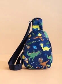 2 件套儿童恐龙棒球帽和恐龙邮差包套装，适合男孩时尚搭配返校 - 藏蓝色 - 查看 3